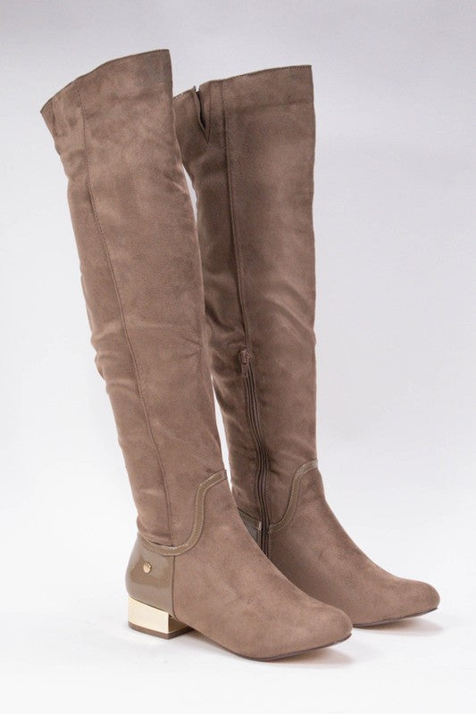 London Taupe Over-The-Knee Boots