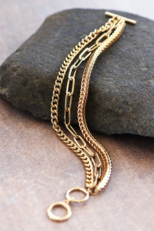 All The Layers Gold Chain Link Bracelet