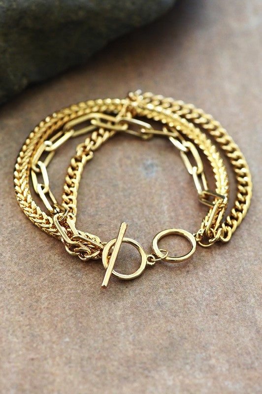 All The Layers Gold Chain Link Bracelet