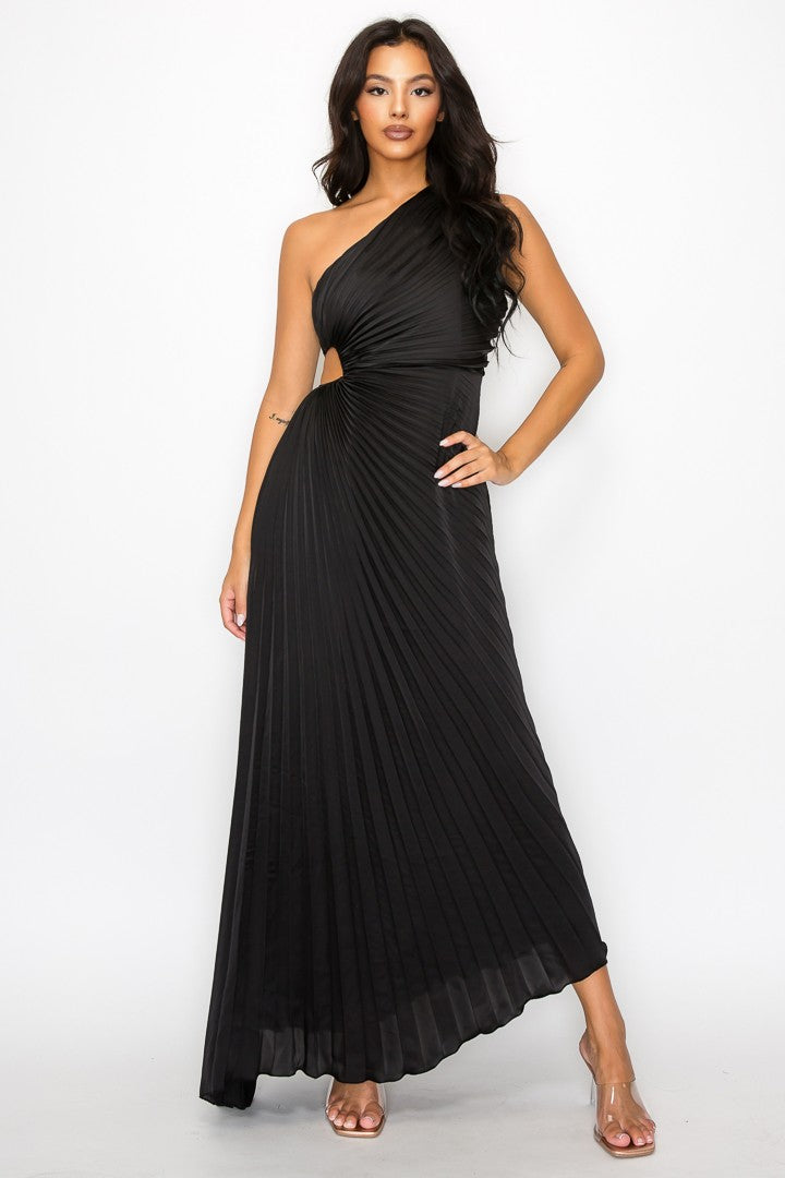 Athena Black One-Shoulder Maxi Dress – Blend Fashion House