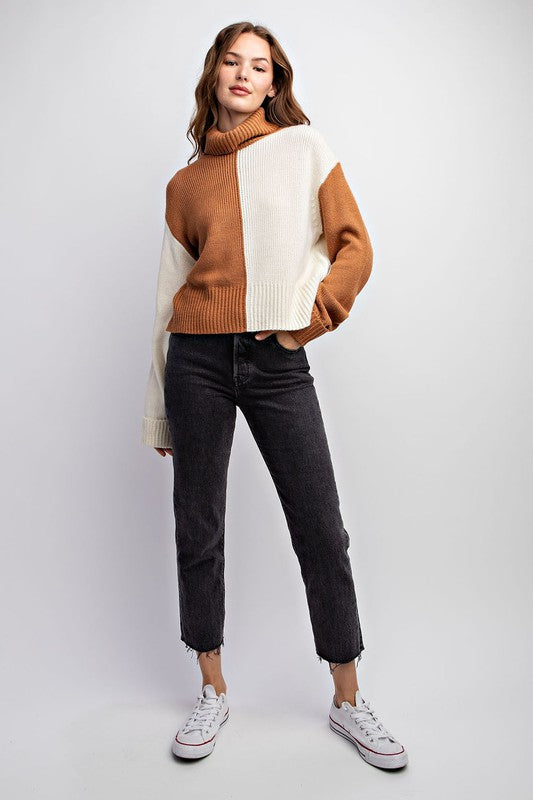 Falling For You Color Block Knit Sweater