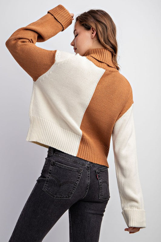 Falling For You Color Block Knit Sweater