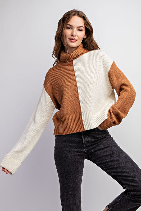 Falling For You Color Block Knit Sweater