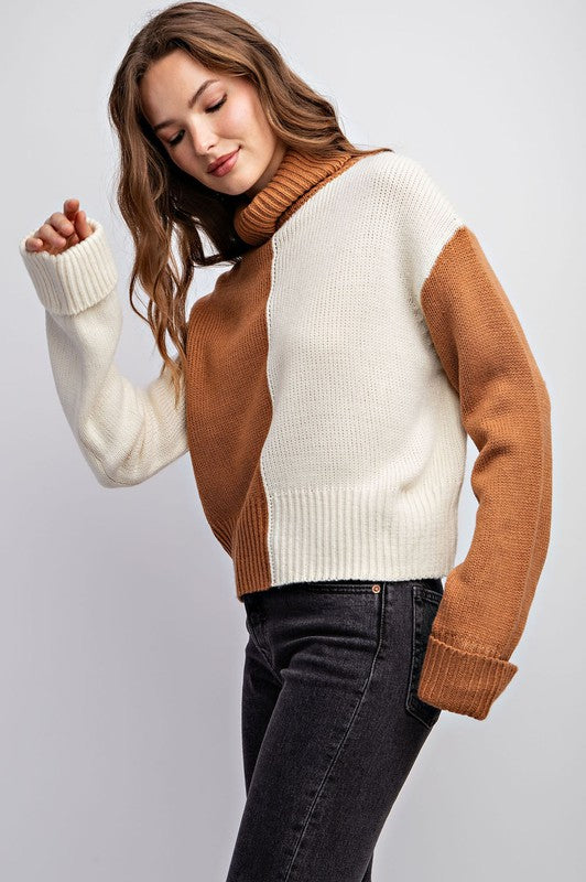 Falling For You Color Block Knit Sweater