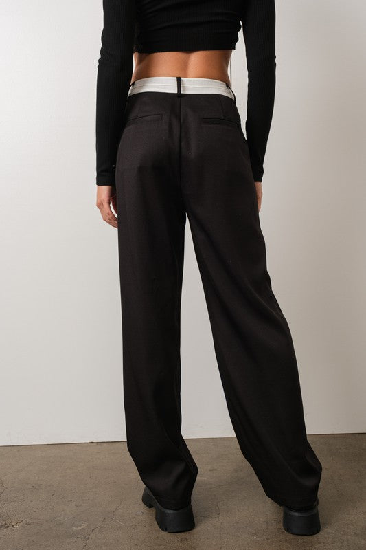 Modern Approach Black + White Wide-Leg Pants