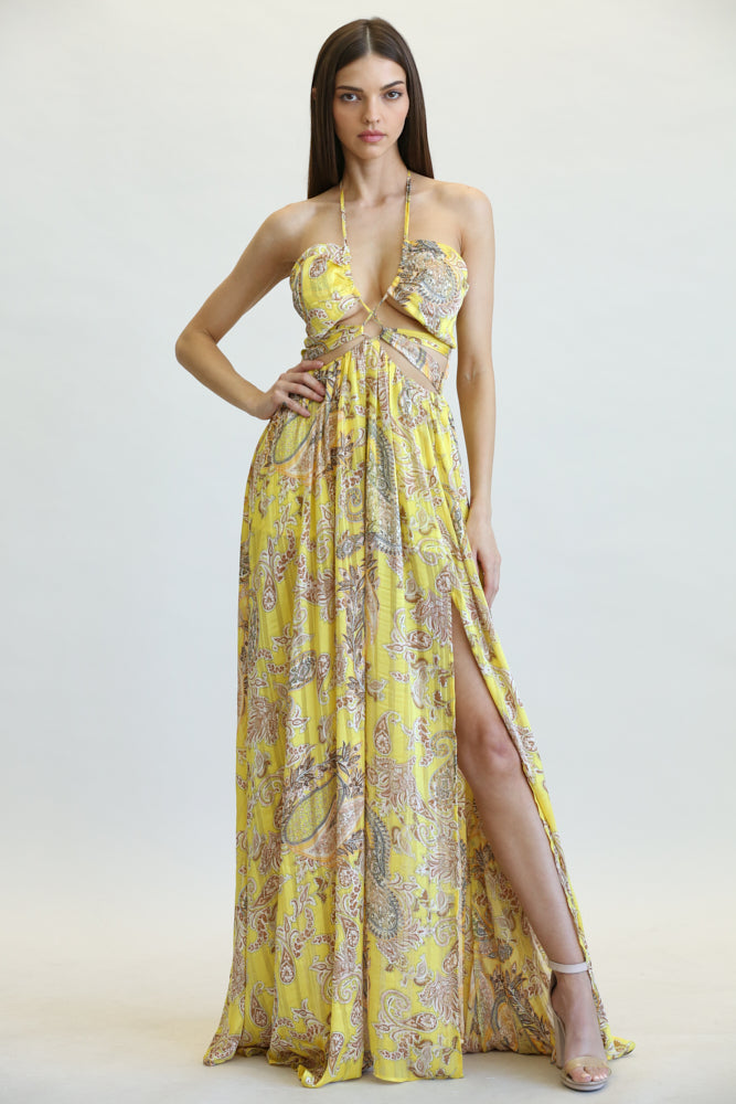 Ray Of Sunshine Cutout Maxi Dress