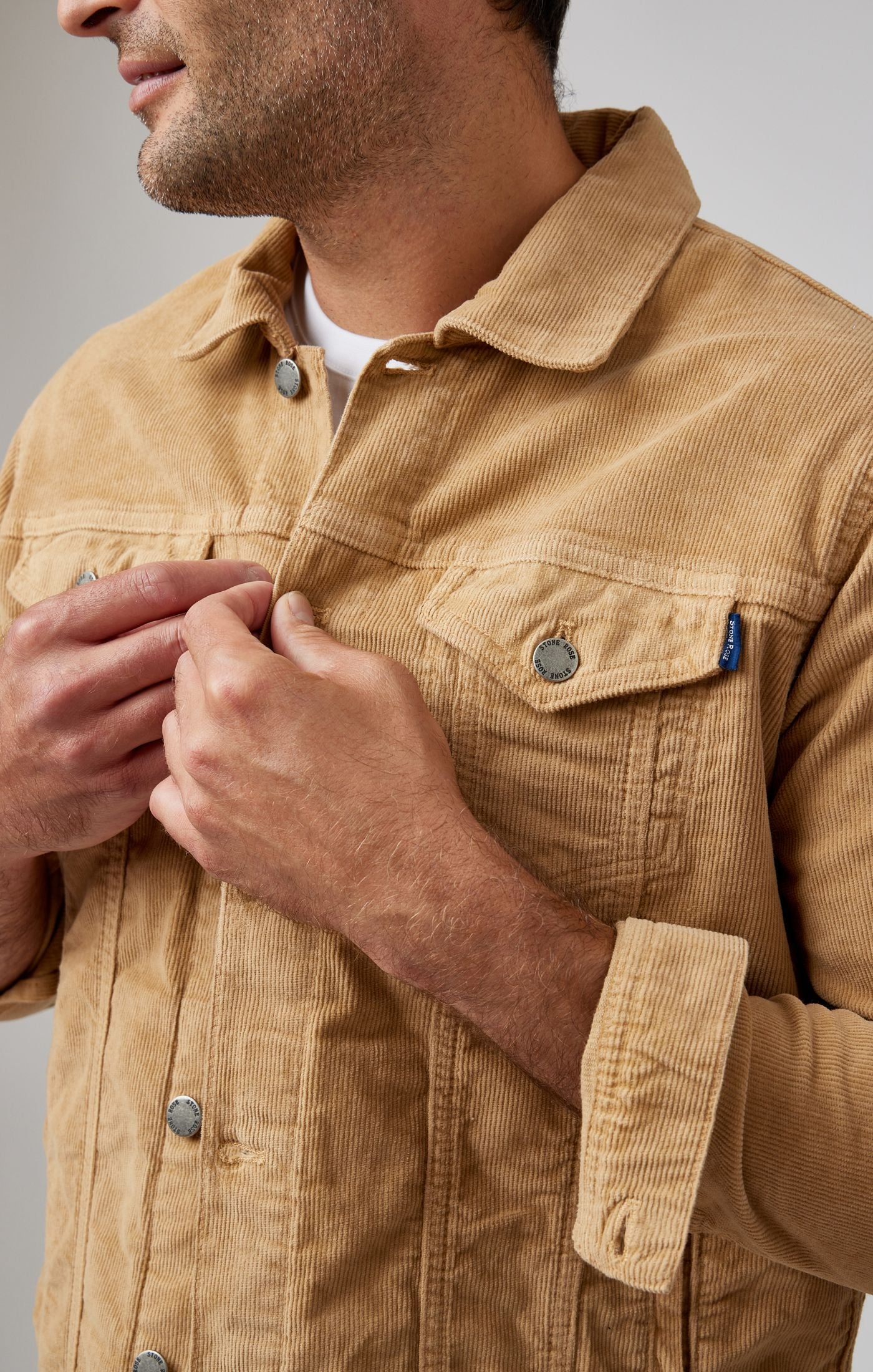 Camel Antique Washed Trucker Jacket