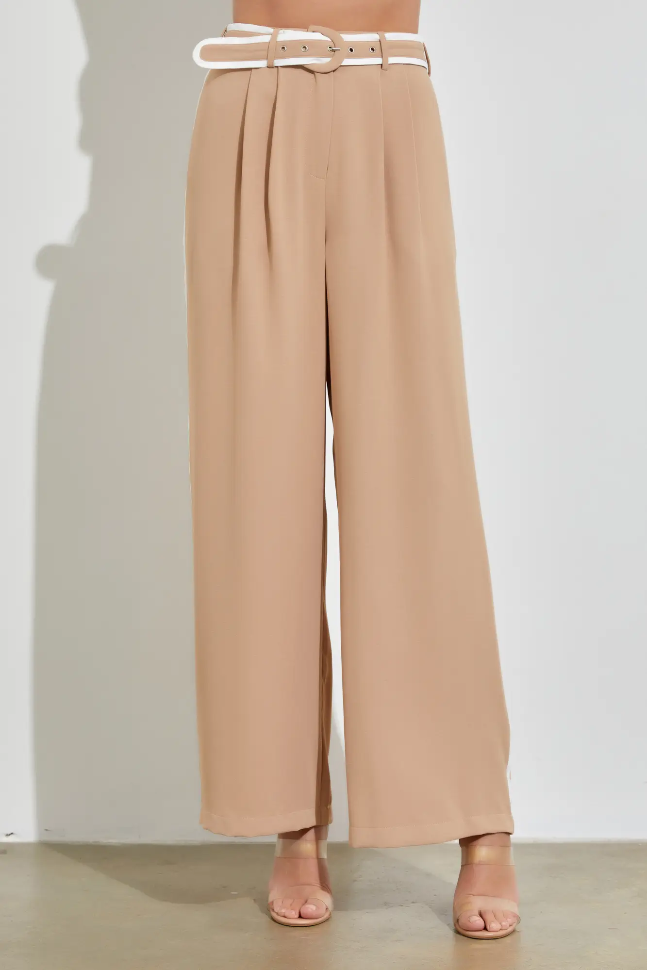 Next Level Dark Beige Wide-Leg Pants