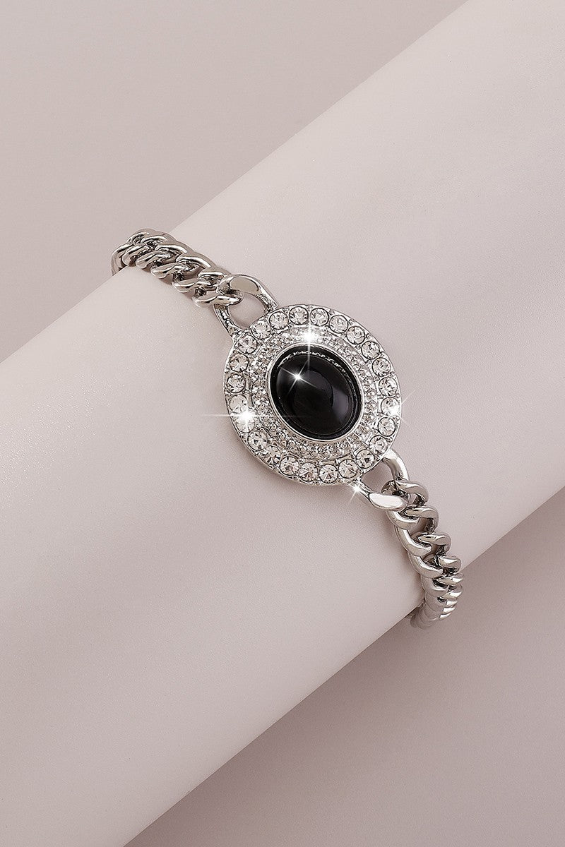 Stellar Aura Silver Chain Bracelet