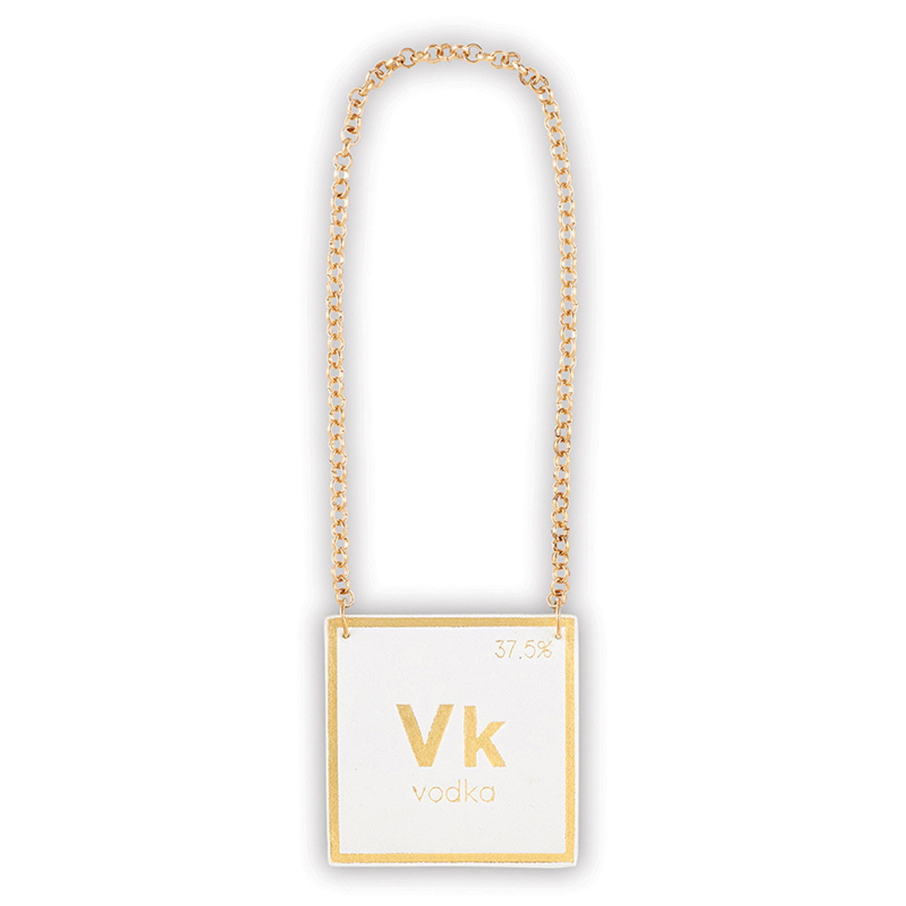 White & Gold Leather Decanter Tag Set