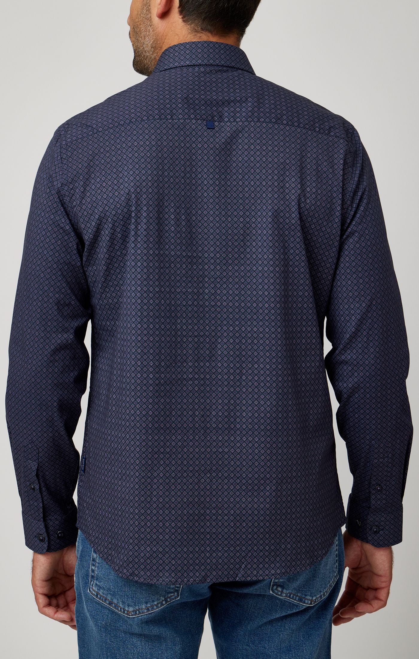 Diamond Navy Geo Performance Long Sleeve