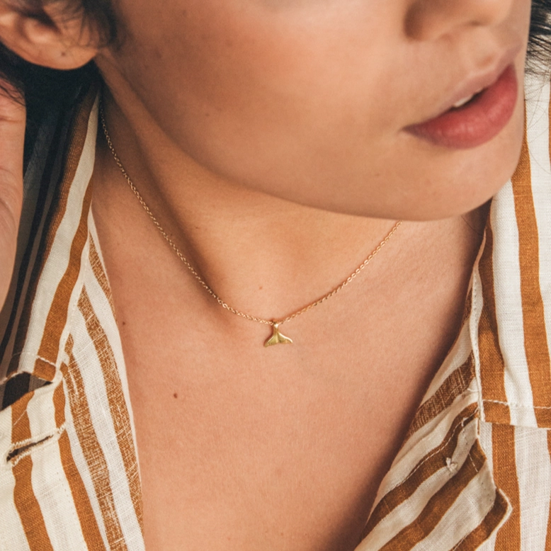 Whale Tail Gold Necklace