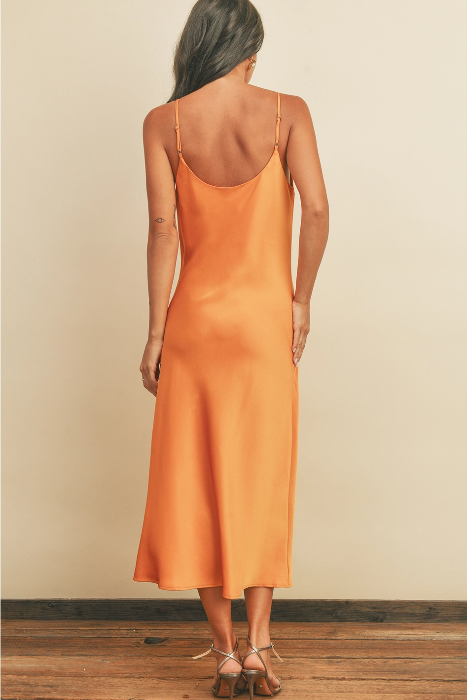 Golden Hour Cowl Neck Midi Dress