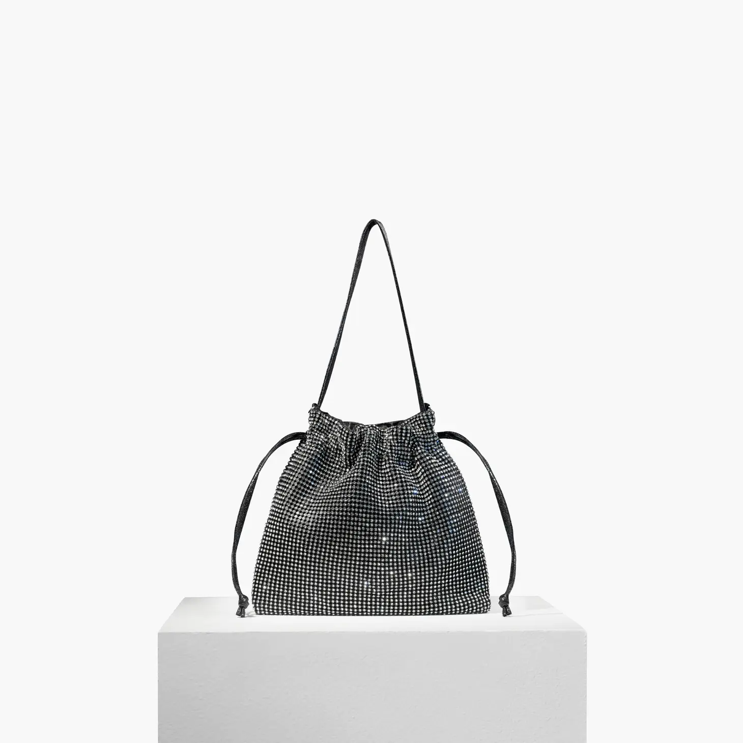 Queen Of Bling Black Drawstring Purse