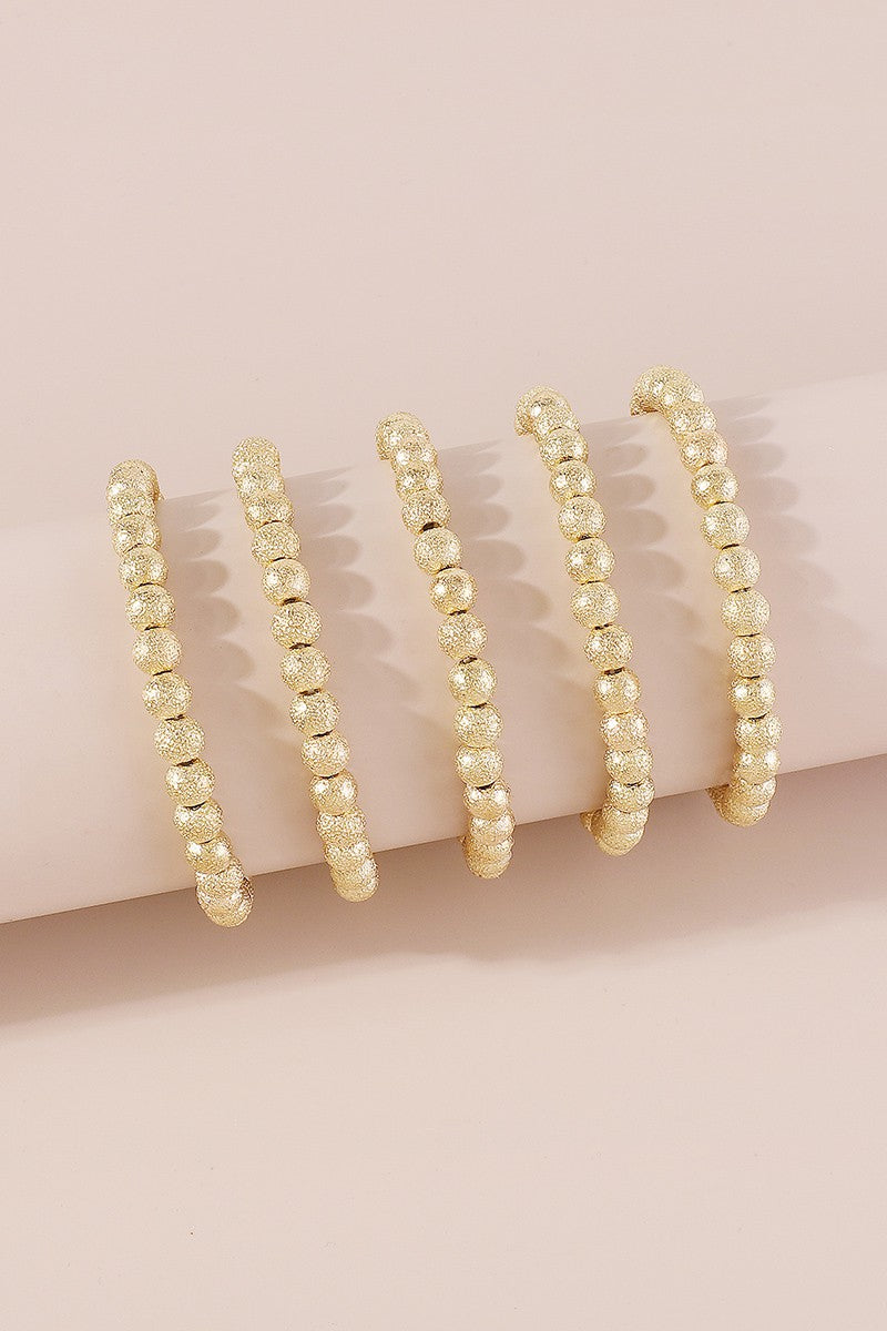 Trendy Times Gold Beaded Bracelet Set