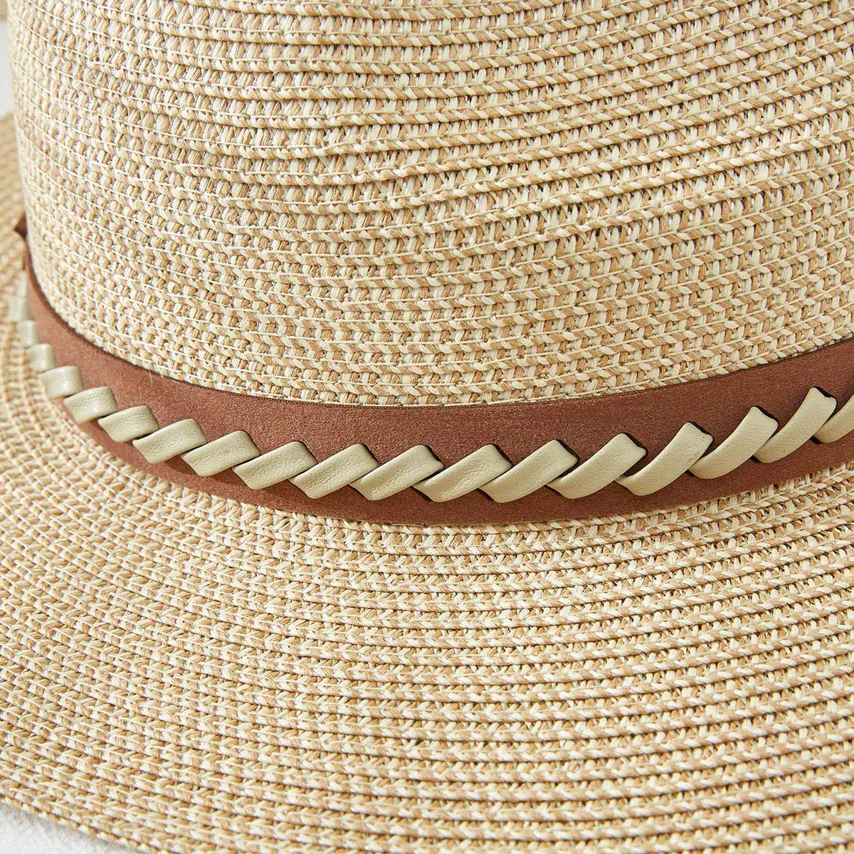 Khaki Woven Hat/Braided Band