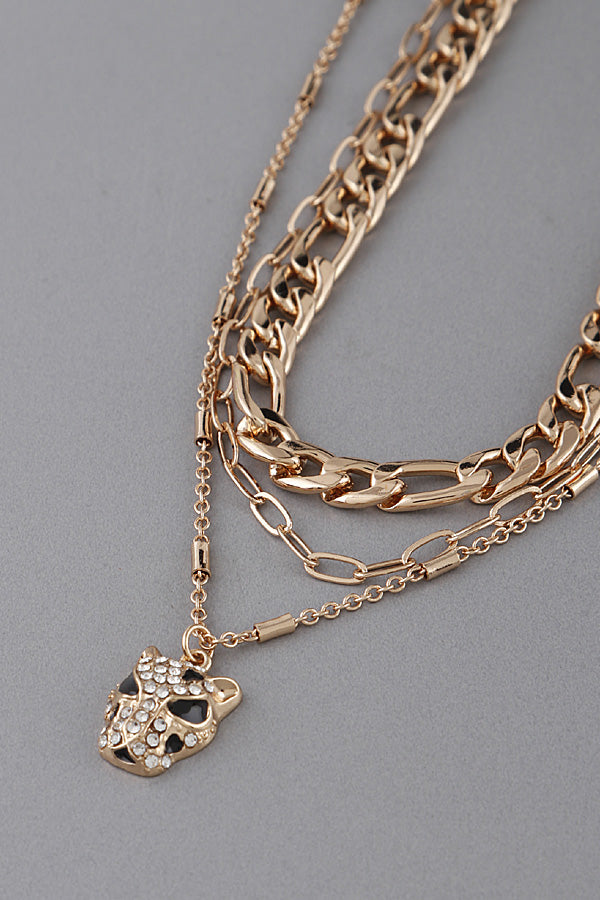 Jaguar Layered Gold Necklace