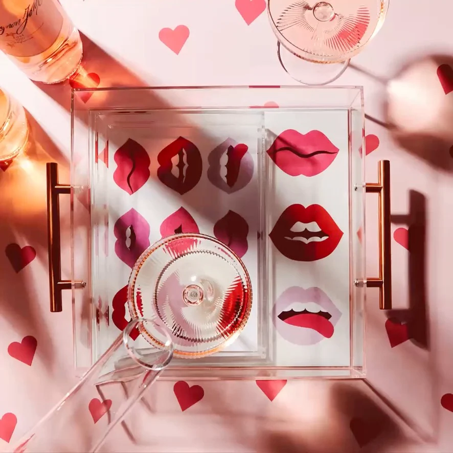 Pucker Up Large Acrylic Tray