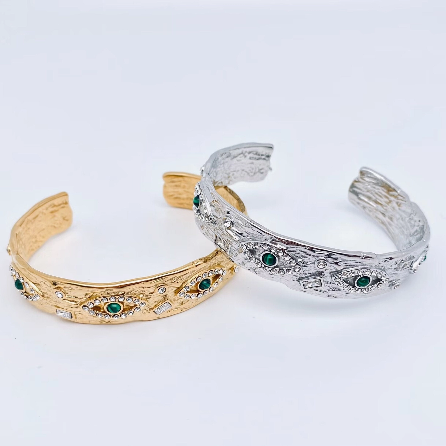 Athens Eye Silver Cuff Bracelet
