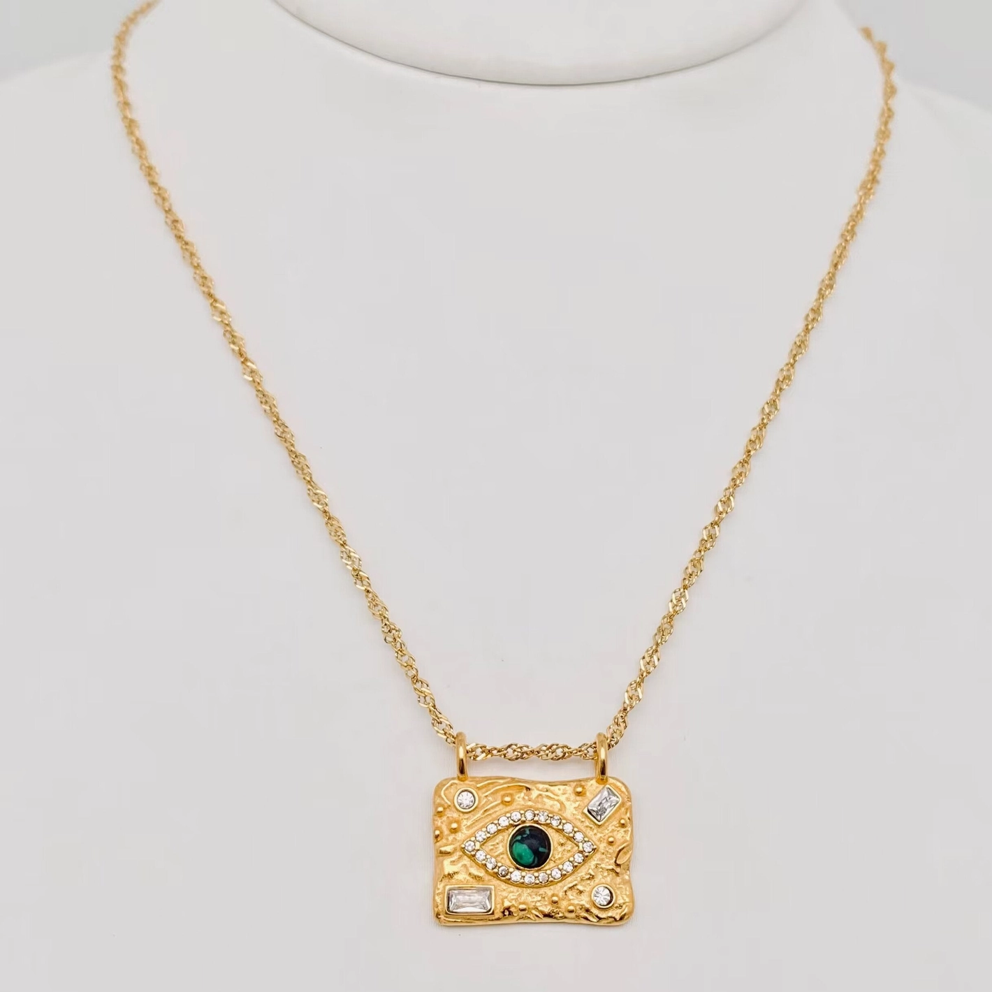 Athens Eye Gold Necklace