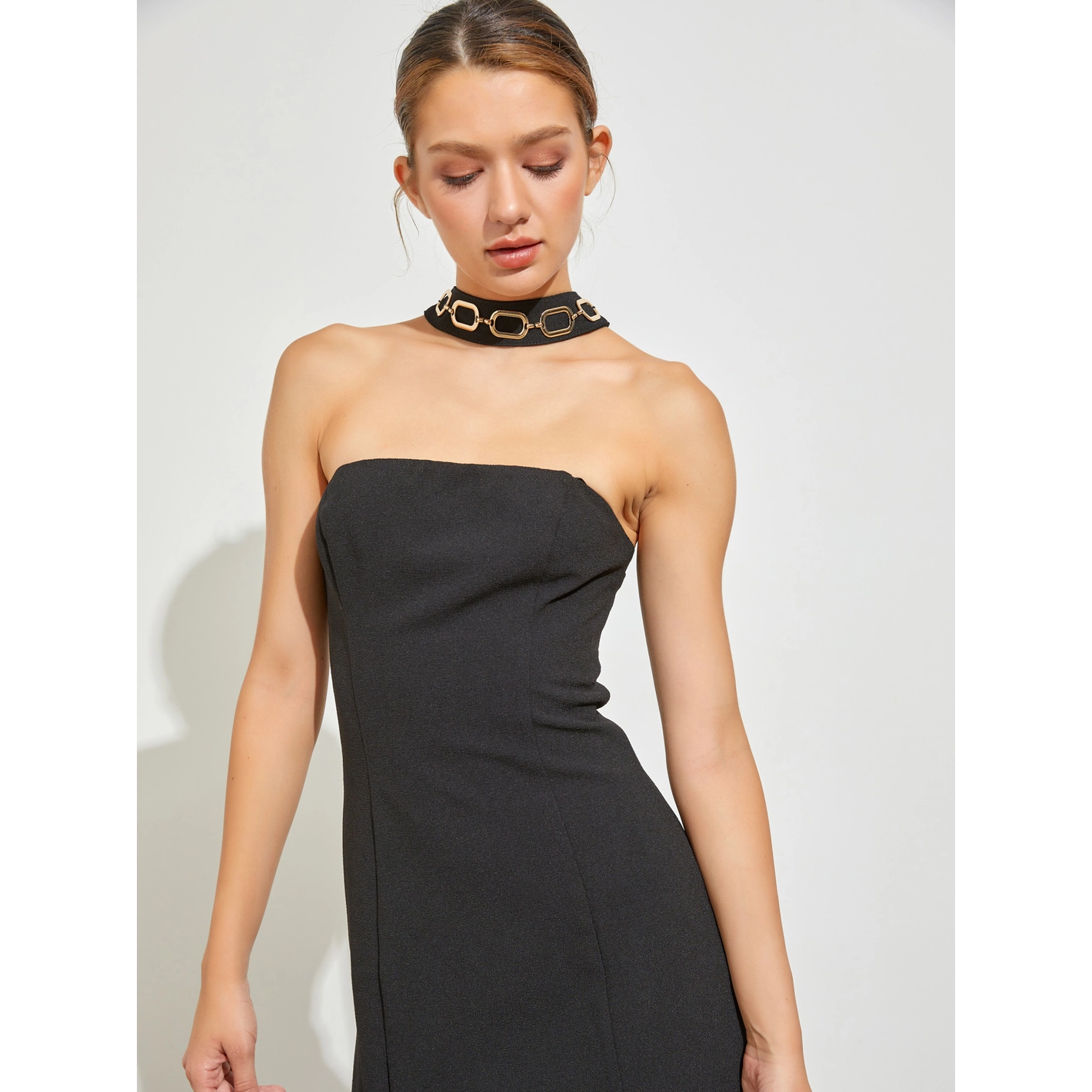 Wild At Heart Black Mock Neck Mini Dress