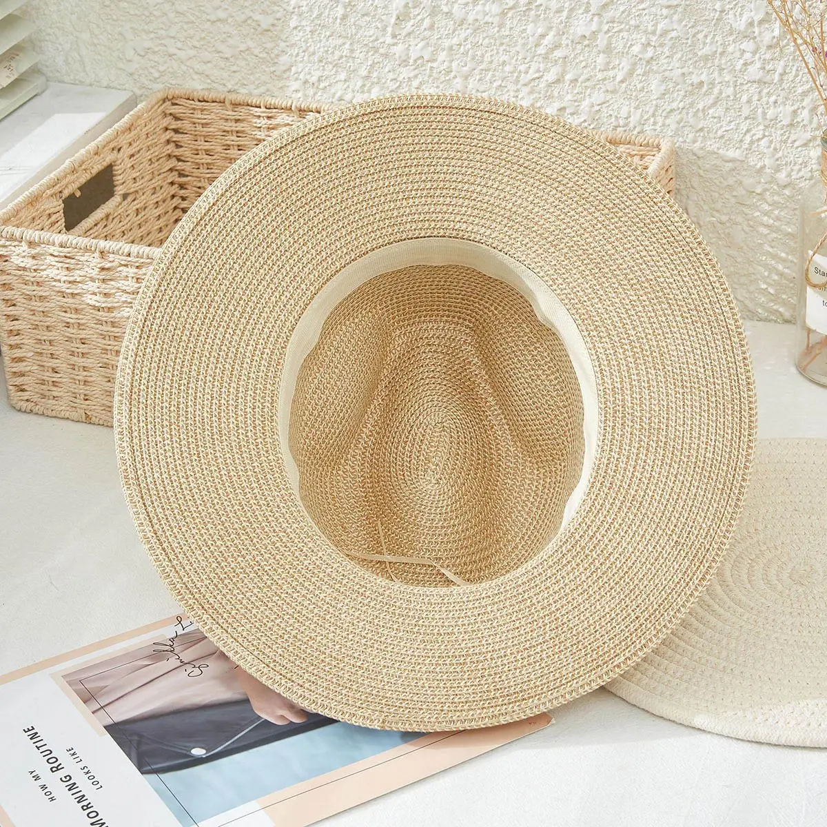 Khaki Woven Hat/Braided Band