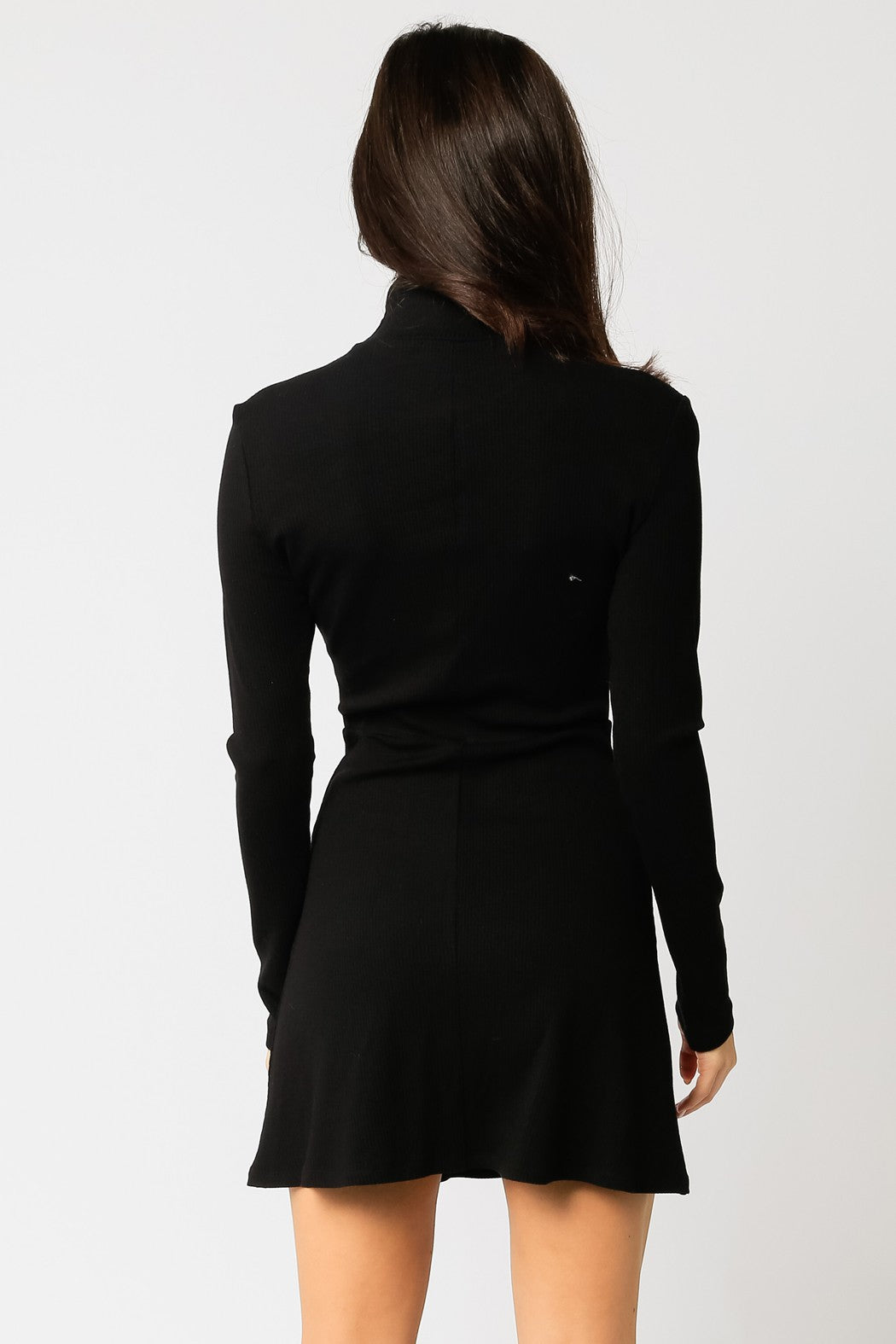 Posh Perfection Black Mock Neck Mini Dress
