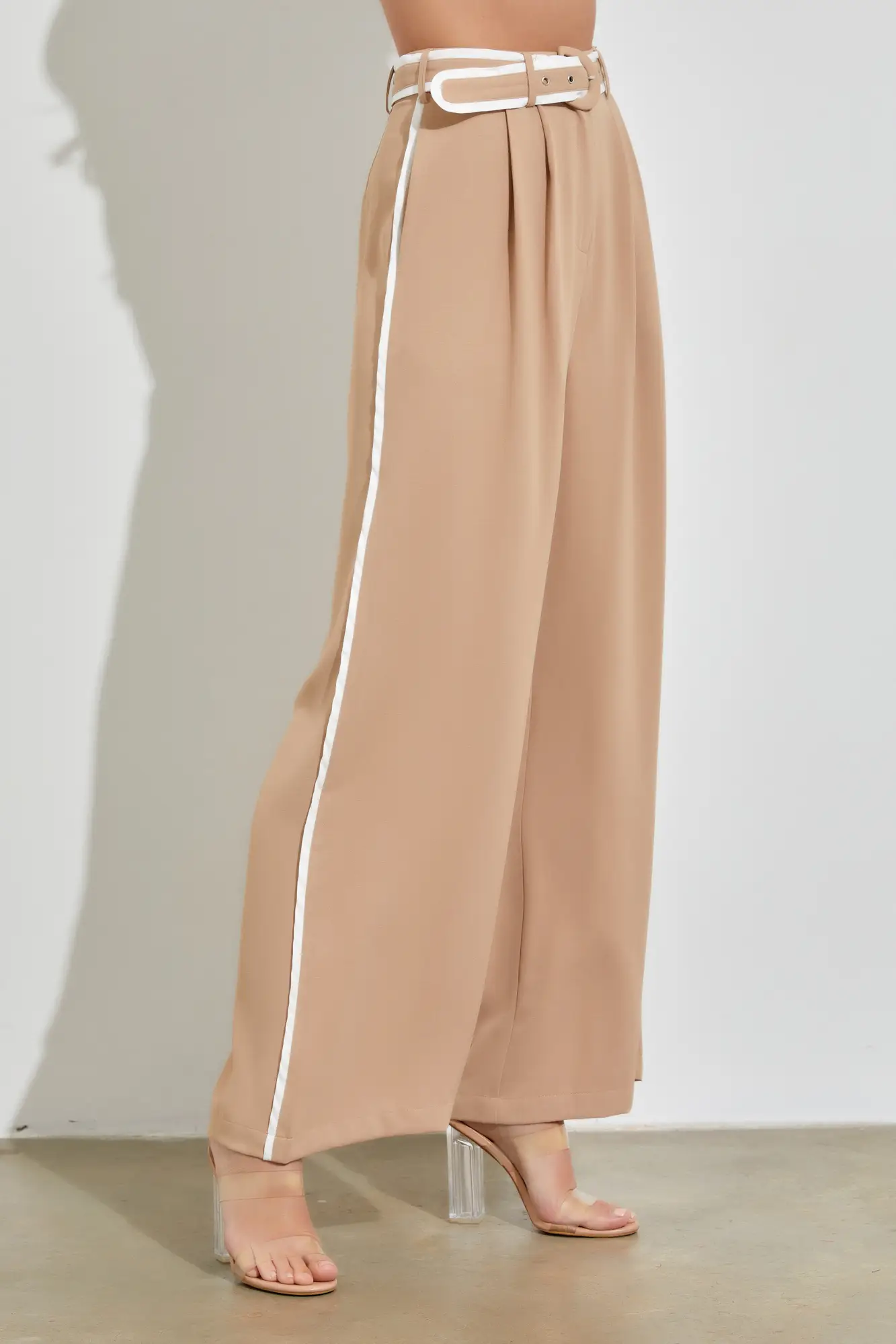 Next Level Dark Beige Wide-Leg Pants