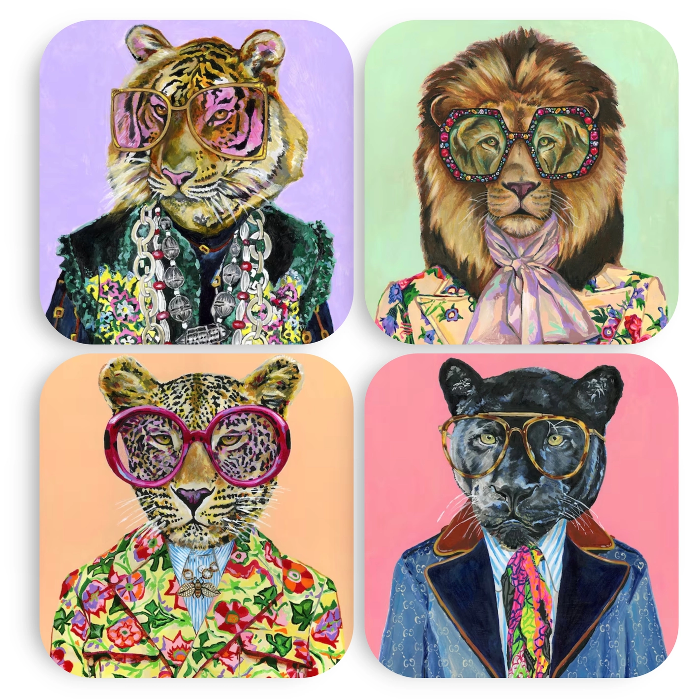 Big Cats (Set of 4) Coasters