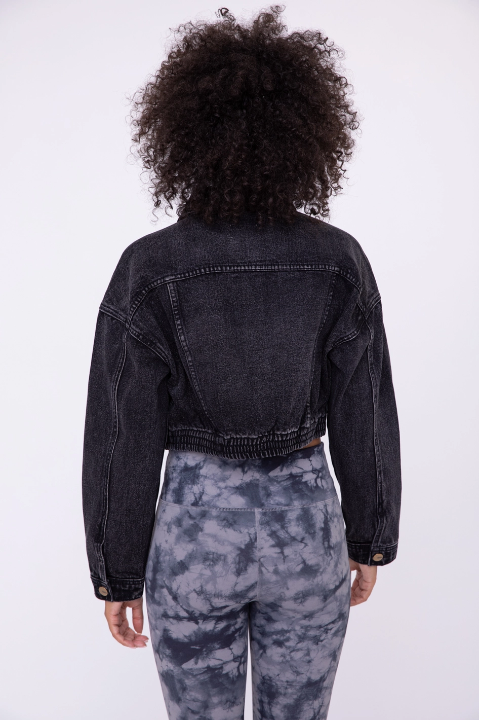Aria Vintage Black Cropped Denim Jacket
