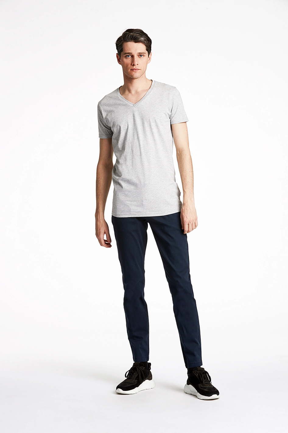 On Repeat Light Grey V-Neck Tee