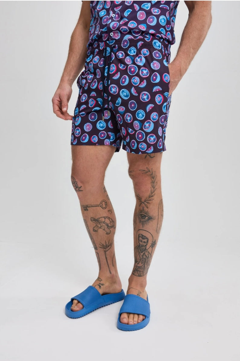 Purple Citrus Swim Short