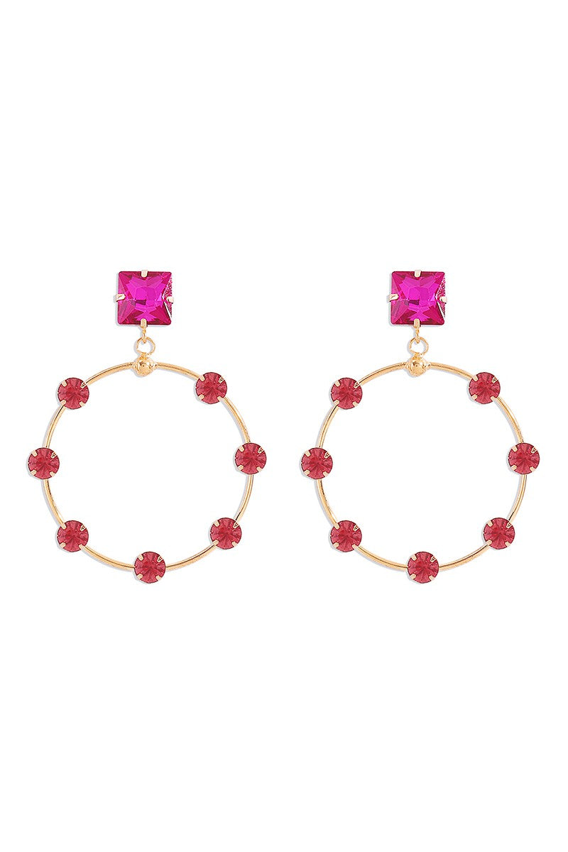 Charming Gold & Pink Drop Earrings