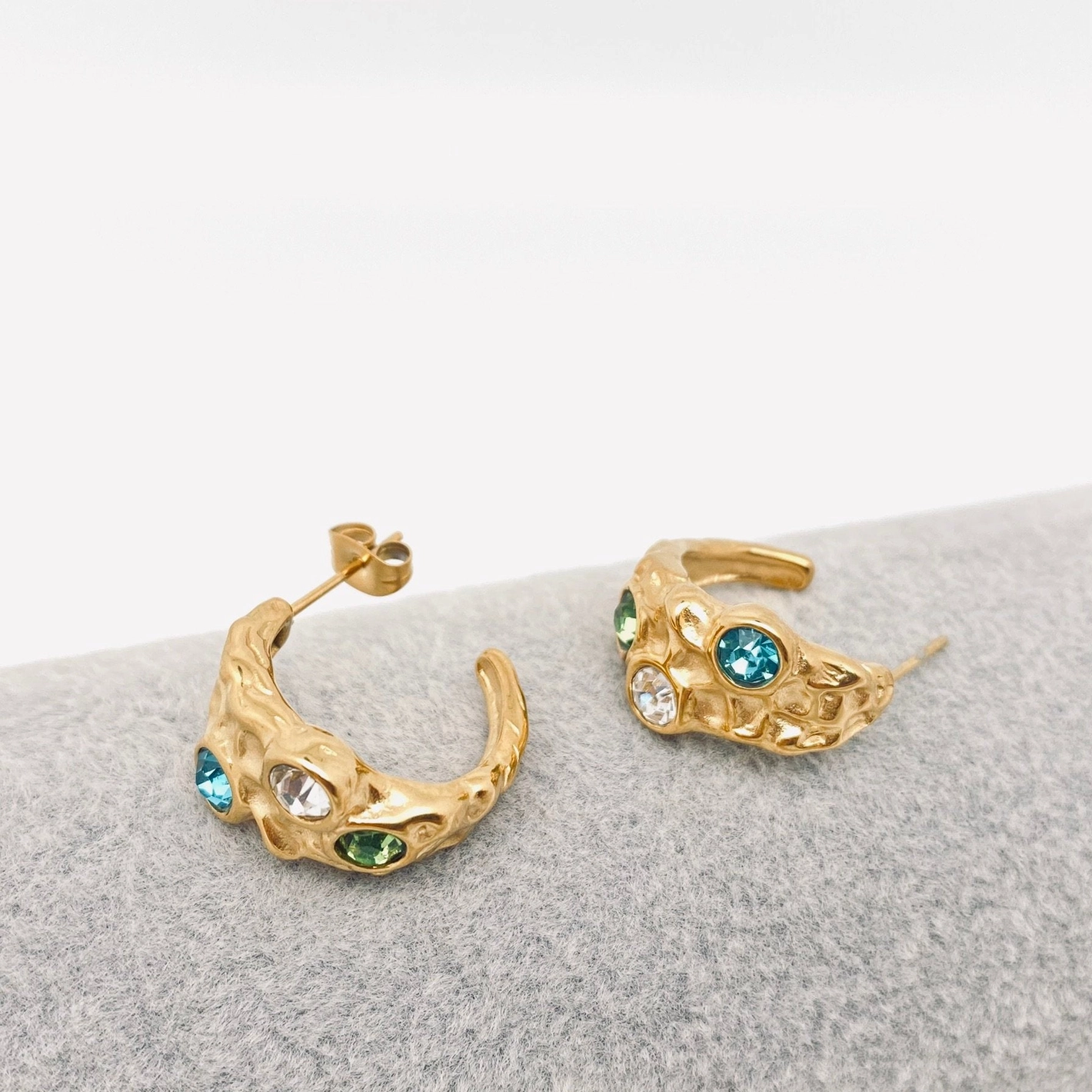 Sea Inspired Gold Hoop Earrings