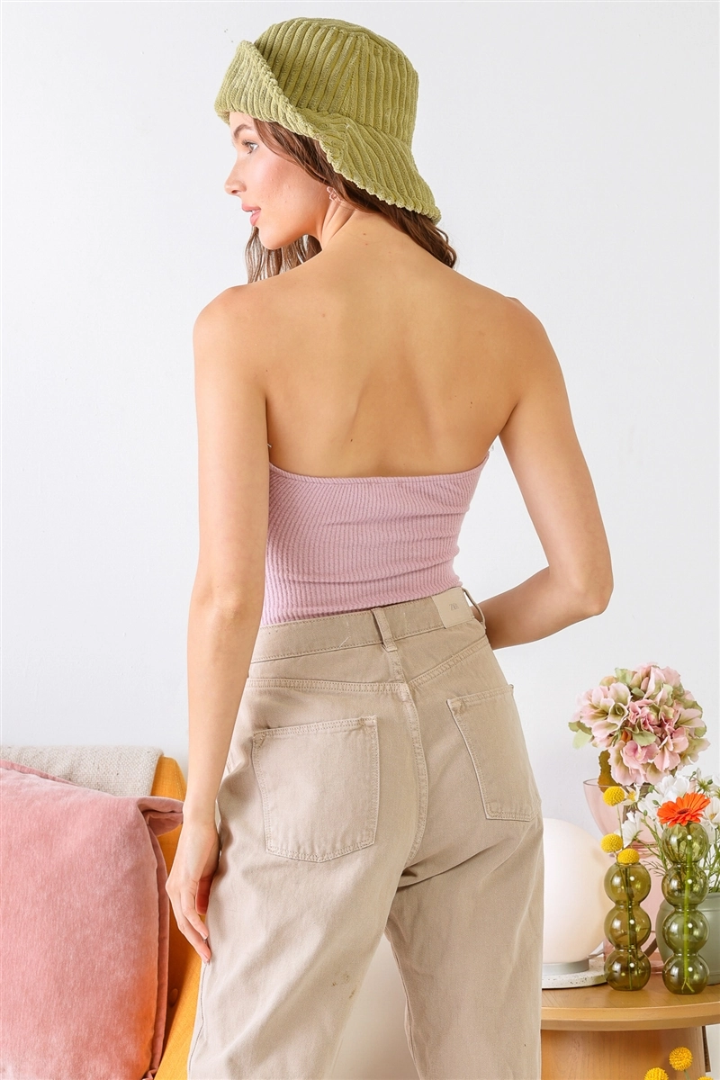 With A Twist Lilac Strapless Bodysuit