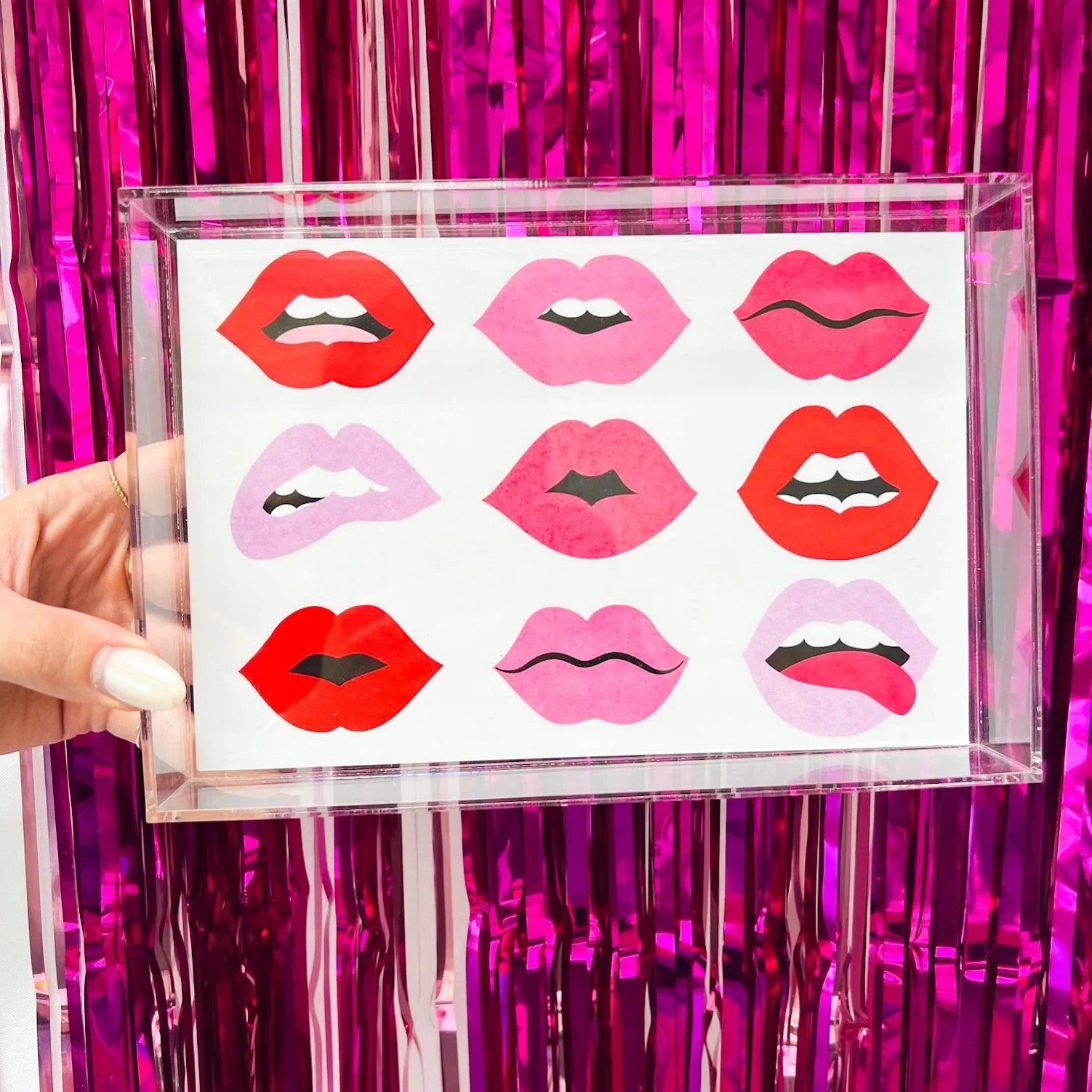 Pucker Up Small Acrylic Tray