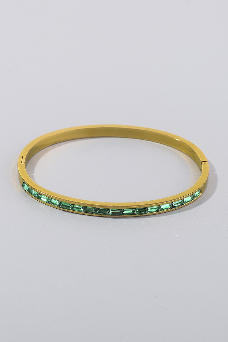Emerald Queen Gold Bangle Bracelet