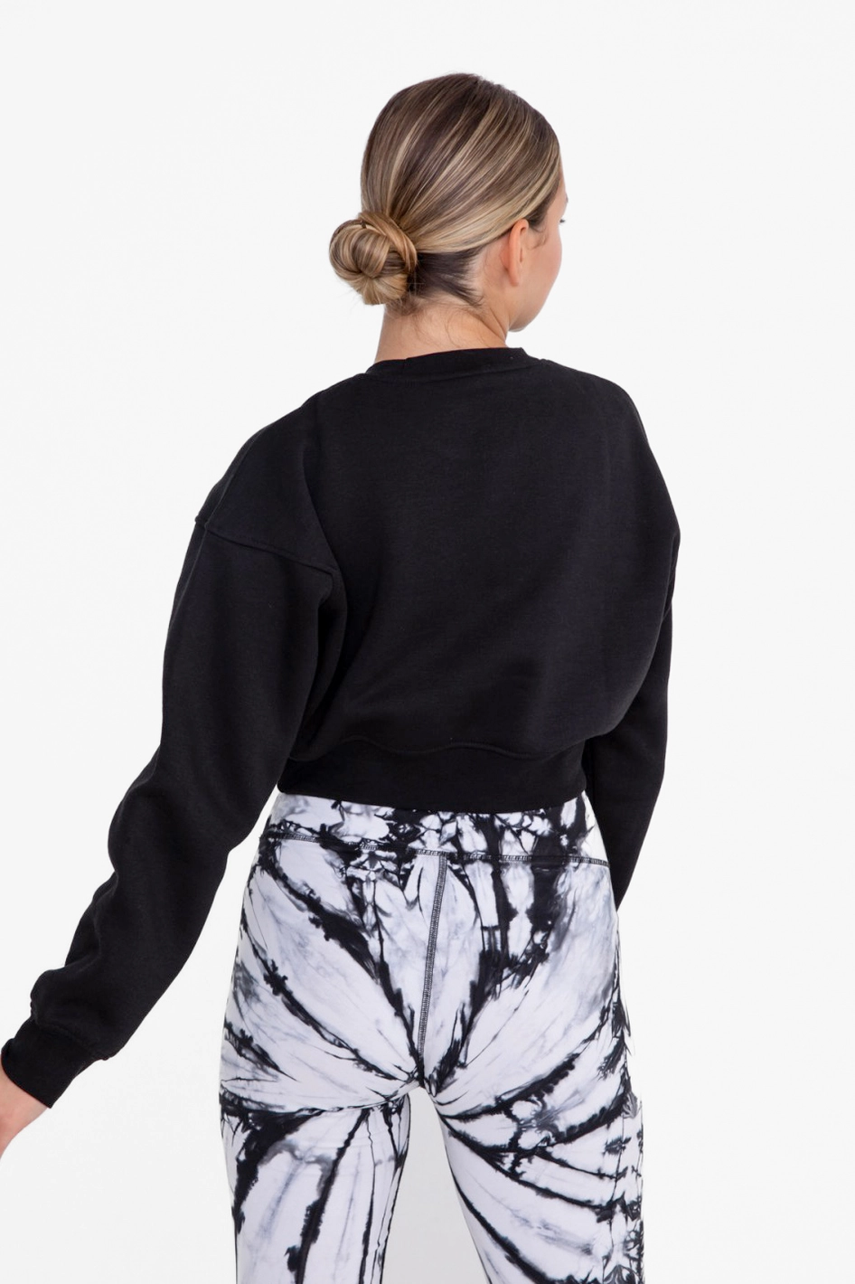 Cozy Situation Black Cropped Sweatshirt
