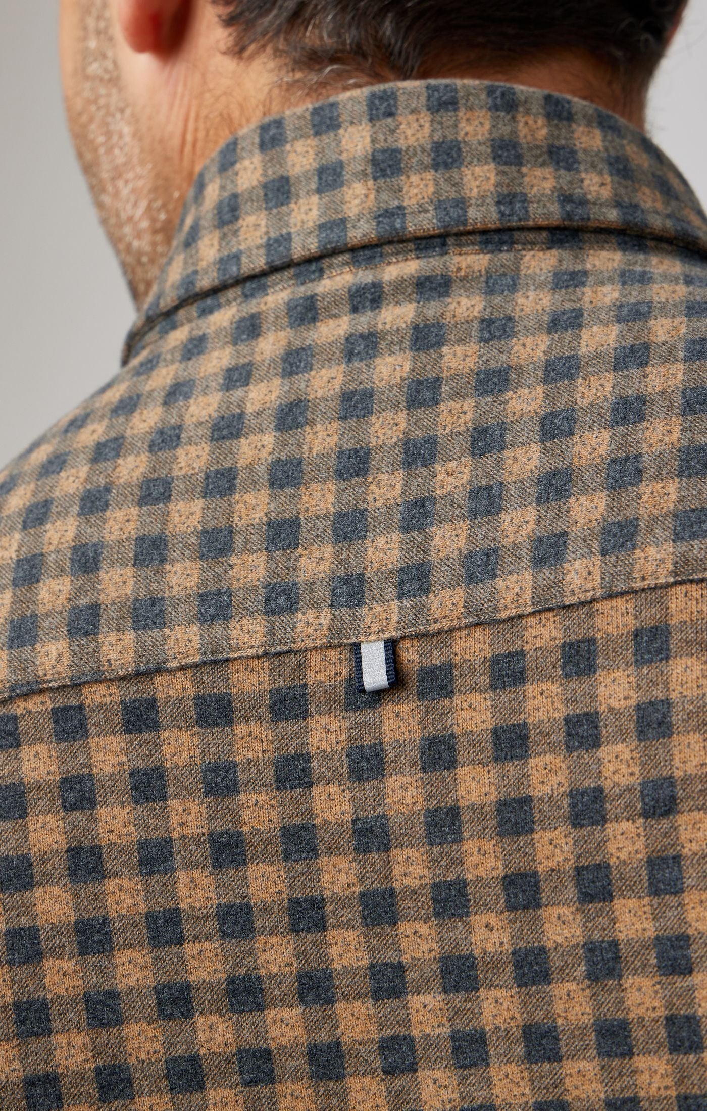 Camel Gingham Brushed Fleece Long Sleeve