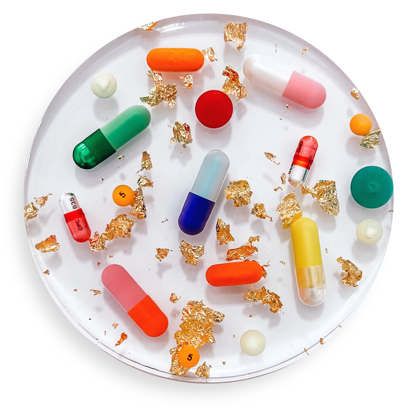 Pill + Gold Coaster
