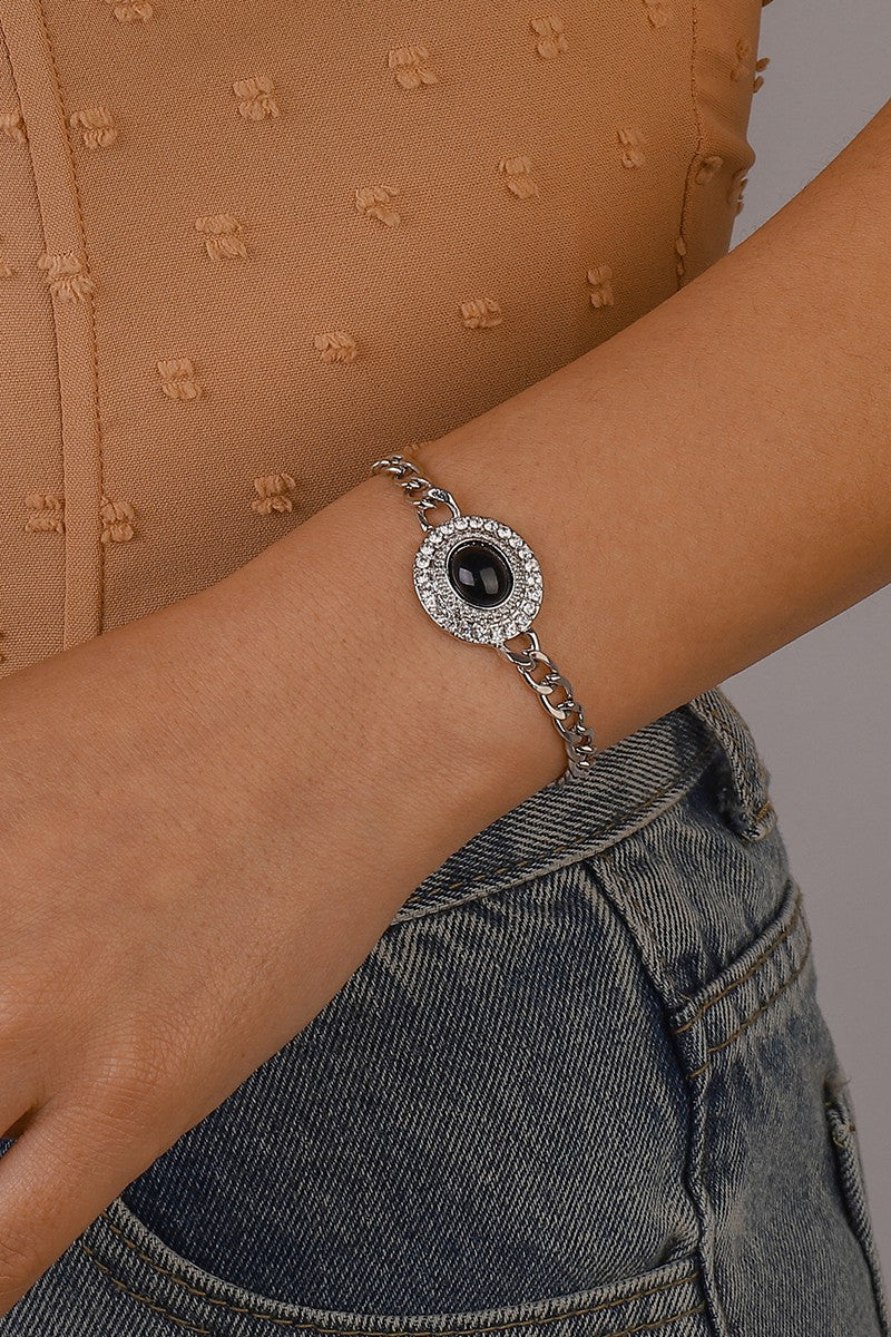 Stellar Aura Silver Chain Bracelet