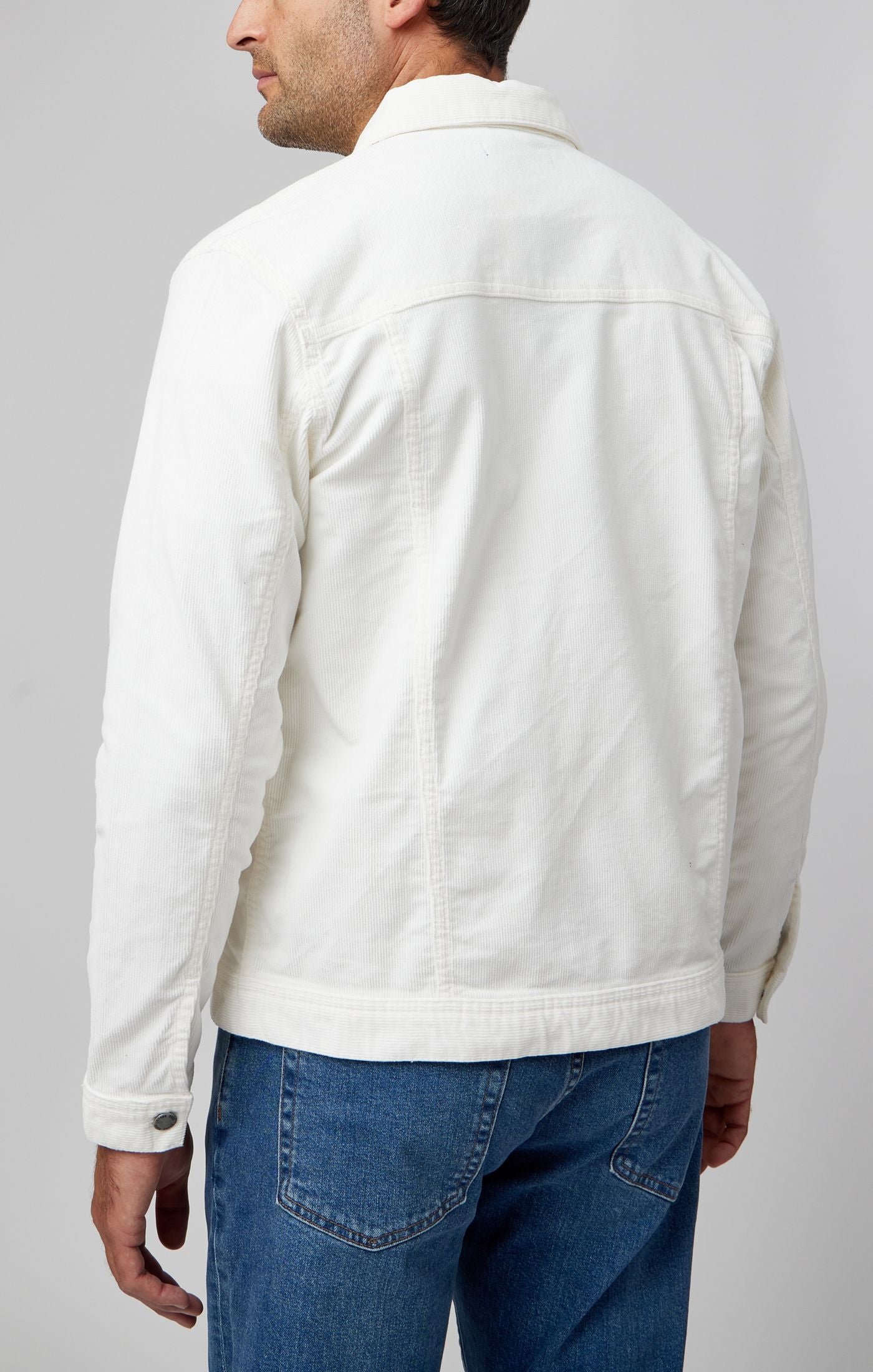 Cream Antique Washed Trucker Jacket