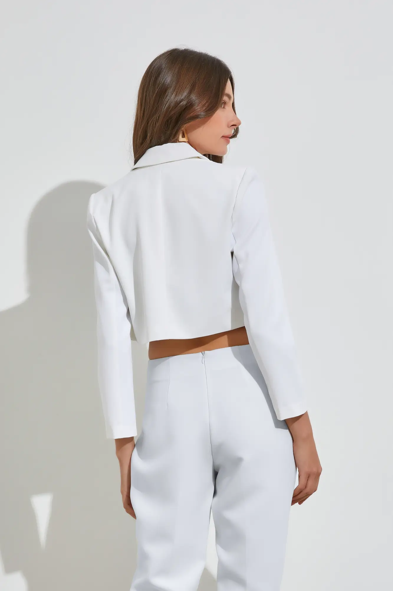 Posh Punctuality White Cropped Blazer
