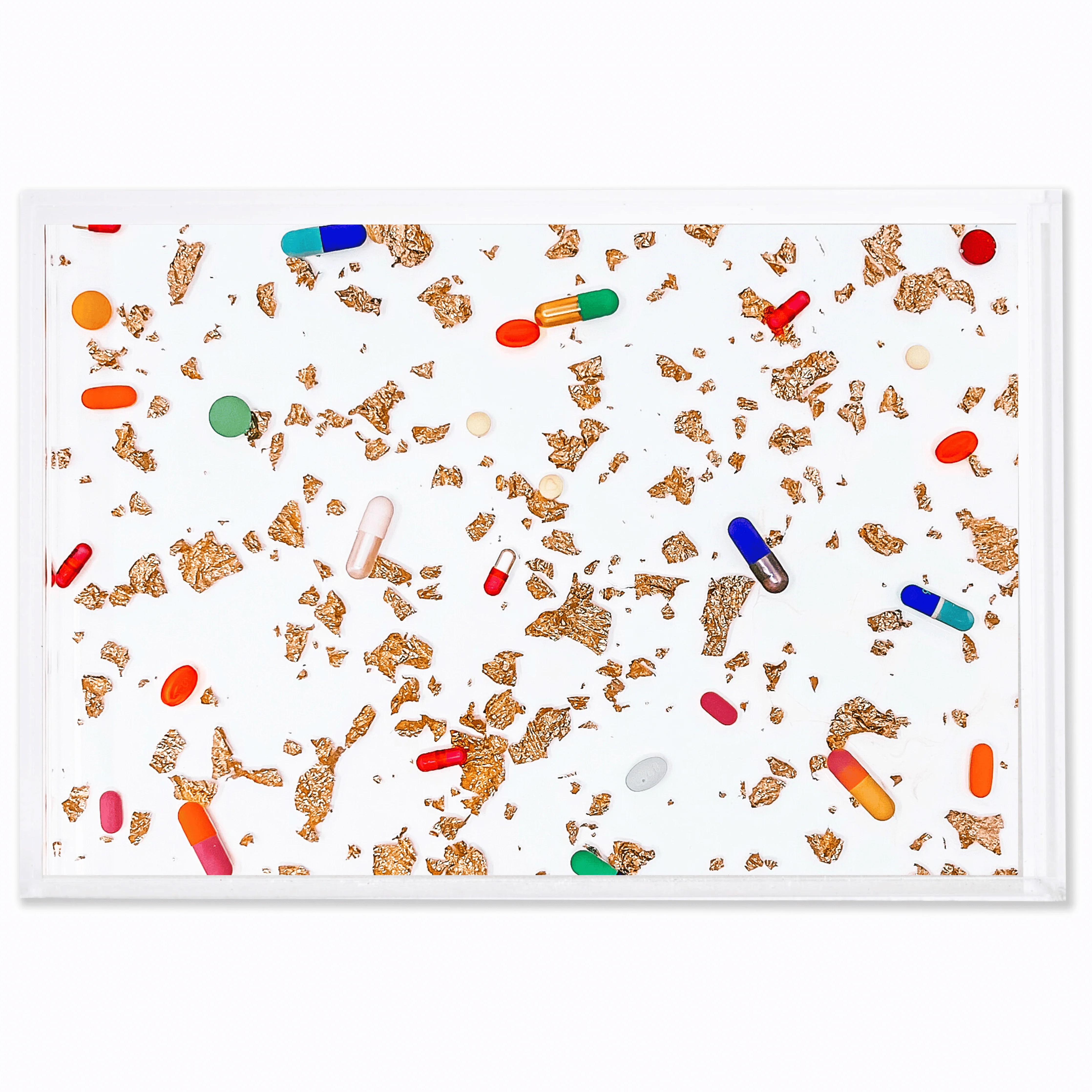 Pill + Gold  Small Acrylic Tray