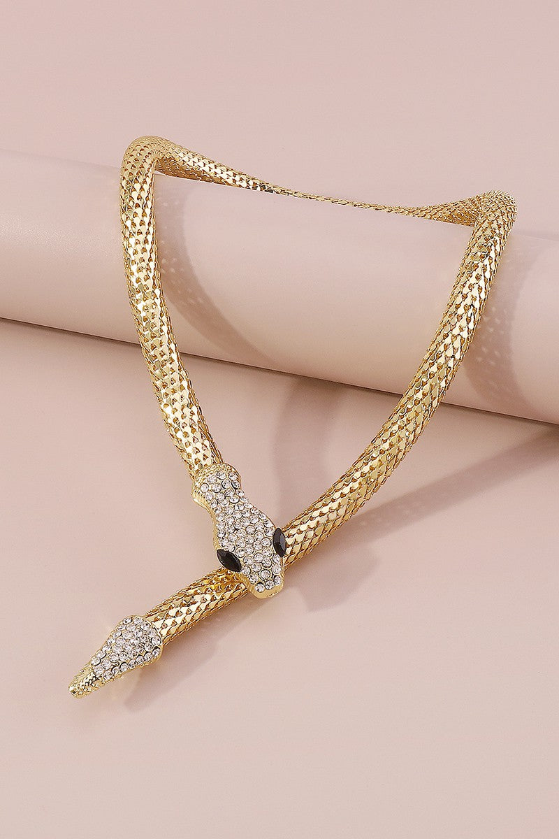 Serpent Statement Gold Necklace