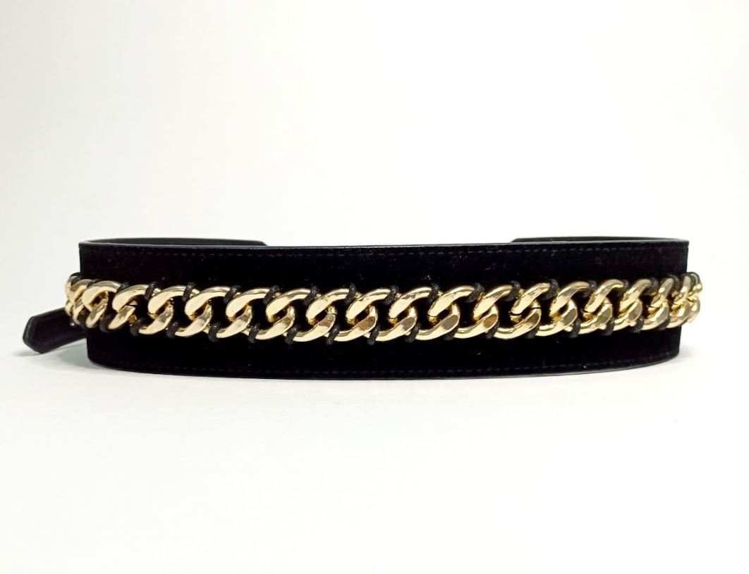 Style Muse Black & Gold Chain Belt