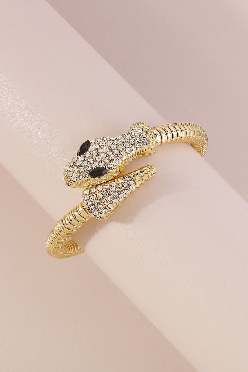 Serpent Style Gold Bangle Bracelet