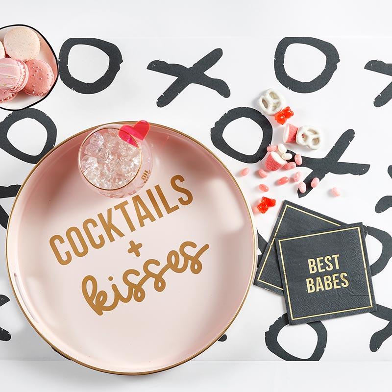 Cocktails & Kisses Bar Tray