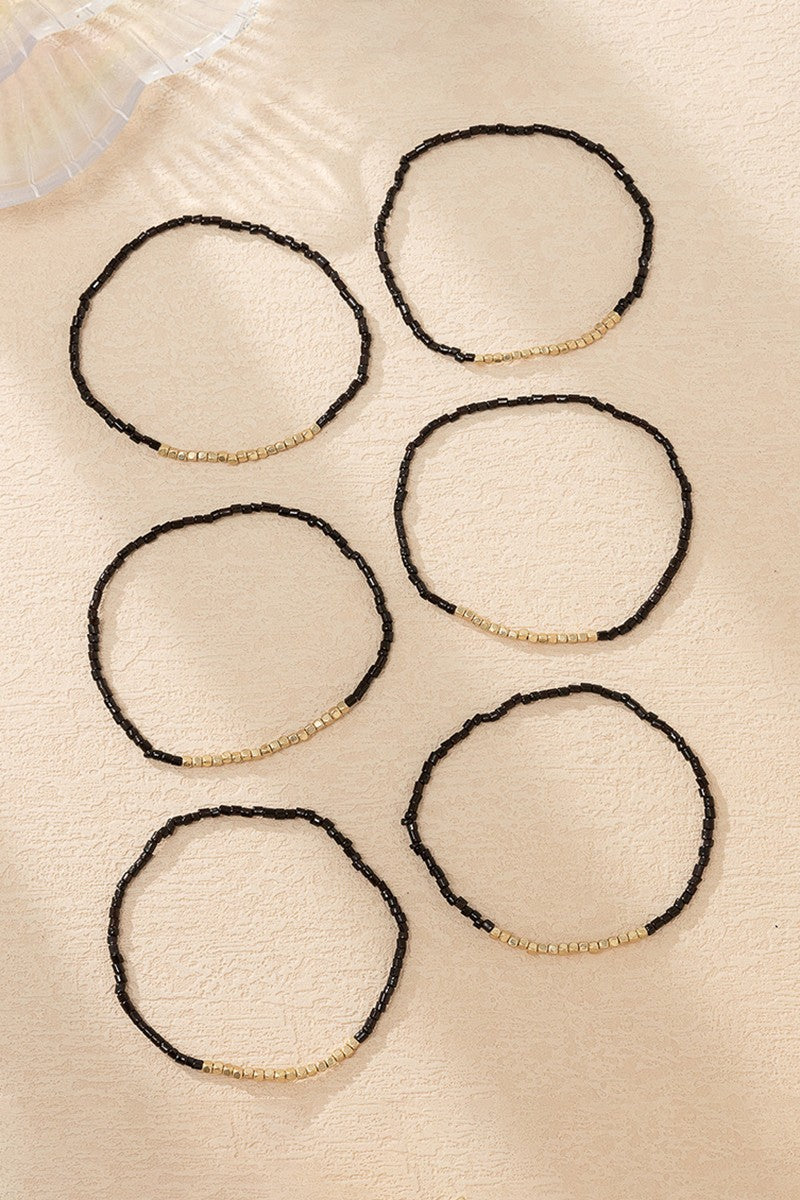 The Perfect Stack Black Beaded Bracelet Set