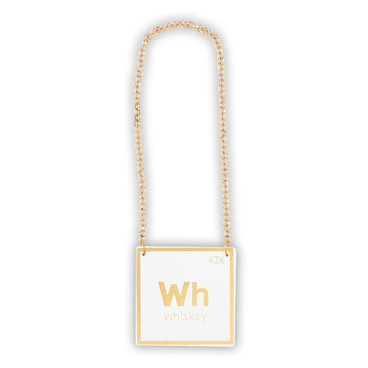 White & Gold Leather Decanter Tag Set
